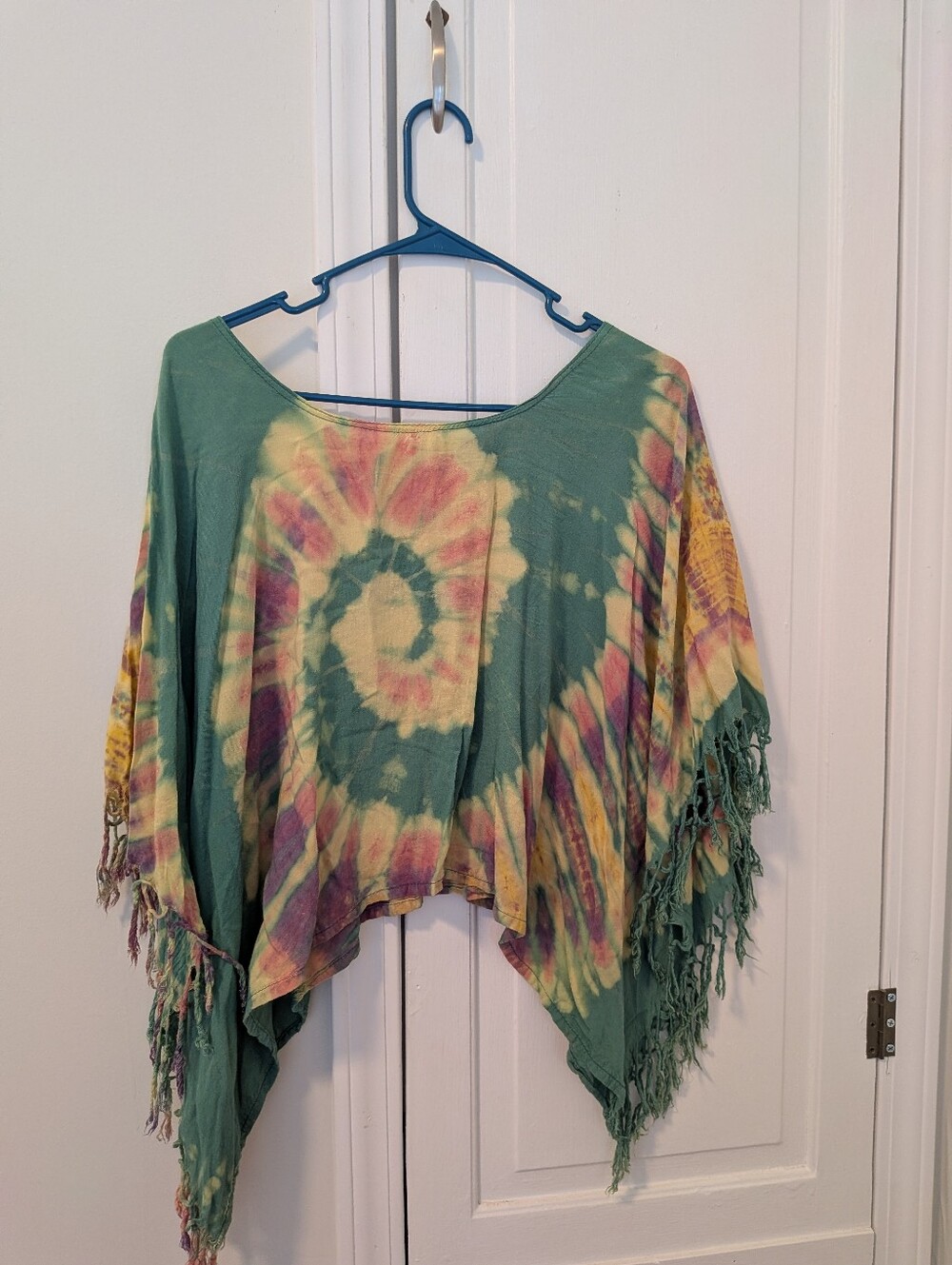 Mexicali Blues Boho Tie-Dye Fringe Top One Size